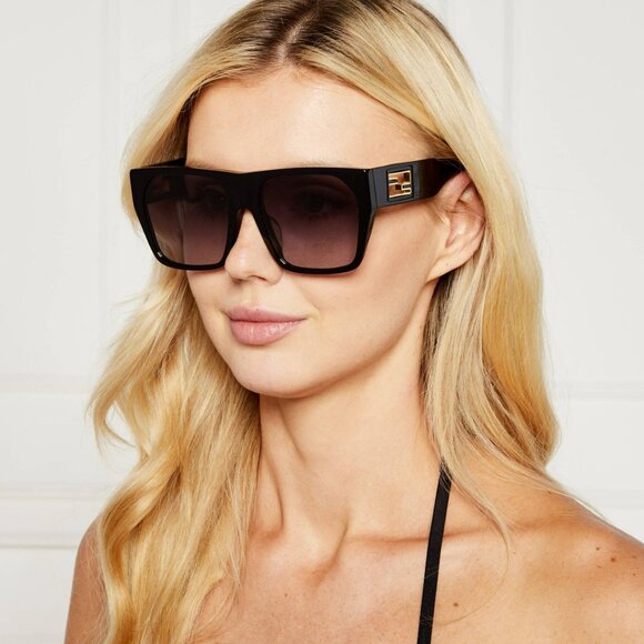 Fendi BAGUETTE Women Sunglasses Square Brown Gradient Bordeaux  FE40124F 81T - Picture 10 of 11